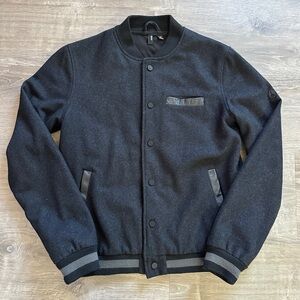 Men's Black Wool Bomber Jacket